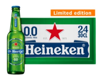 Heineken Pilsener 0.0%, Fles 24x30cl